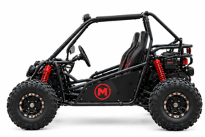 Moozgo Trailblazer 200cc Off-Road Dune Buggy, 2-Seat with LED Light Bar, Black/Red - Image 2