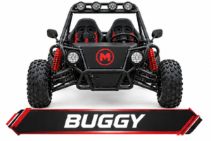 Moozgo Trailblazer 200cc Off-Road Dune Buggy, 2-Seat with LED Light Bar, Black/Red - Image 4