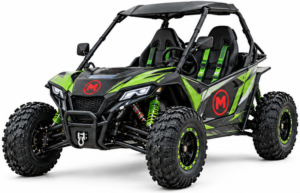 Moozgo Venom 200cc Off-Road Buggy, 2-Seat with Roof and Side Nets, Green/Black