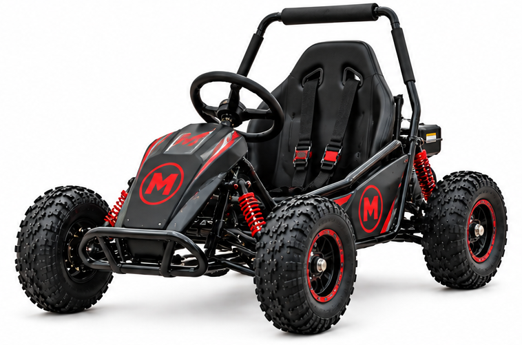 03_1 Moozgo Blaze 125cc Youth Go-Kart, Off-Road Kids Buggy, Black/Red - Image 1