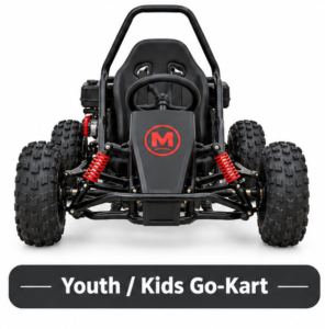 Moozgo Rookie 98cc Kids Off-Road Go-Kart with Roll Cage, Black - Image 4