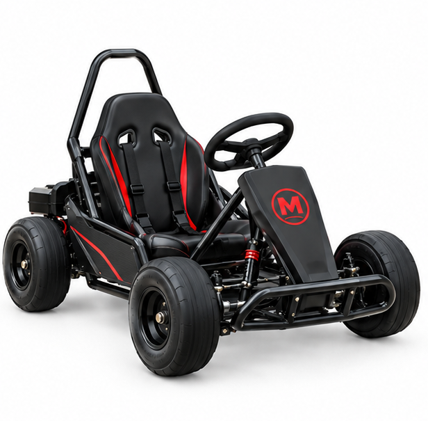 06_1 Moozgo Volt 48V Electric Go-Kart for Kids and Teens, Black/Red - Image 1
