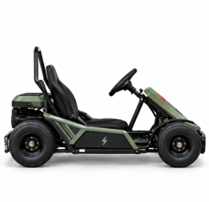 Moozgo Volt 48V Electric Go-Kart with LED Light Bar, Army Green - Image 2