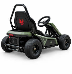 Moozgo Volt 48V Electric Go-Kart with LED Light Bar, Army Green - Image 3