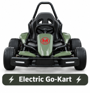 Moozgo Volt 48V Electric Go-Kart with LED Light Bar, Army Green - Image 4