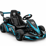 Moozgo Apex-E 60V Electric Racing Go-Kart with Rear Wing, Black/Cyan