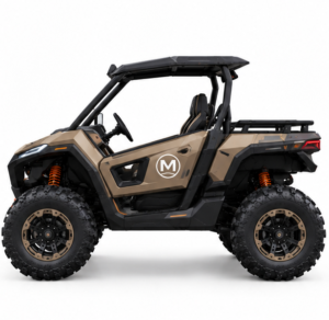 Moozgo Ranger 570 4x4 Utility Side-by-Side with Roof and Winch, Desert Tan - Image 2