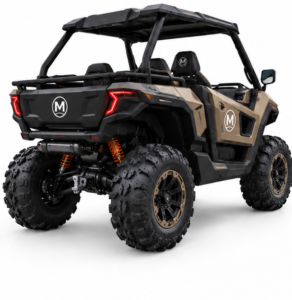 Moozgo Ranger 570 4x4 Utility Side-by-Side with Roof and Winch, Desert Tan - Image 3