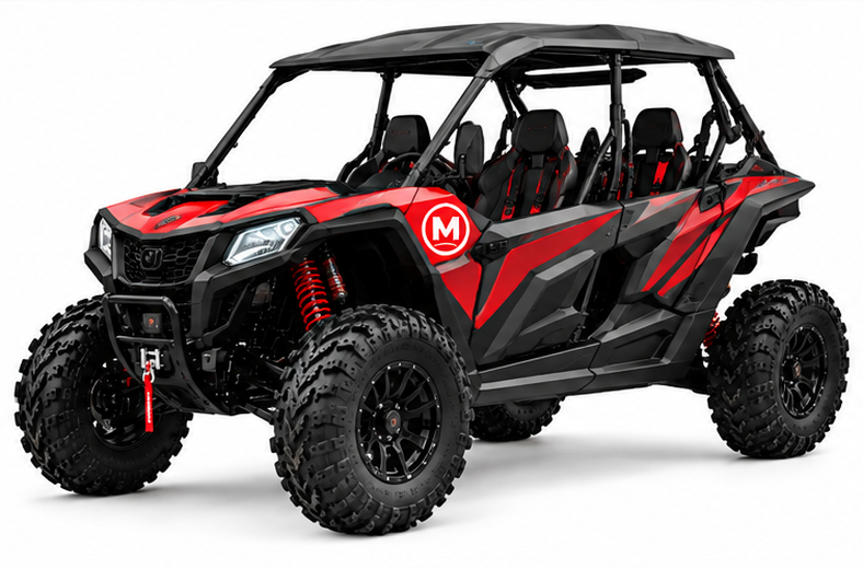 20_1 Moozgo Viper 1000 4-Seat Sport UTV, Red/Black - Image 1