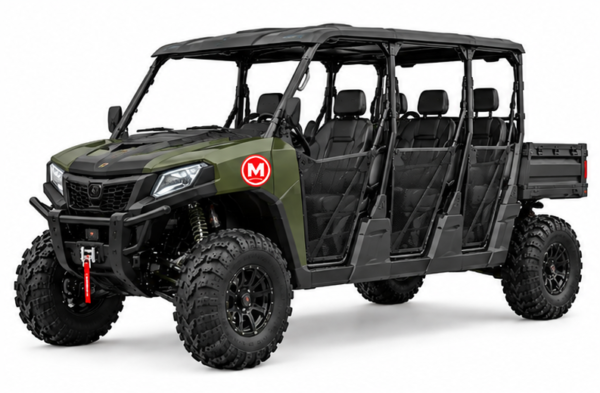 Moozgo Crew 700 6-Seat Utility UTV with Cargo Bed, Army Green