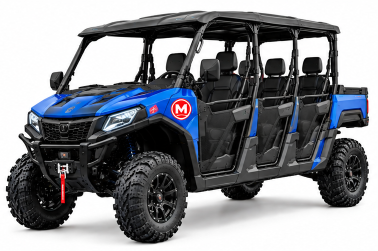 23_1 Moozgo Crew 700 6-Seat Utility UTV with Cargo Bed, Blue - Image 1