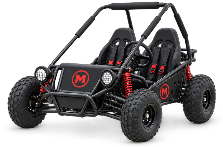 26_1 Moozgo Trailblazer 125cc 2-Seat Off-Road Go-Kart, Black/Red - Image 1