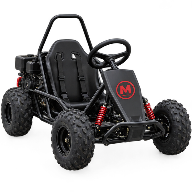27_1 Moozgo Rookie 196cc Off-Road Go-Kart with Roll Cage, Black - Image 1