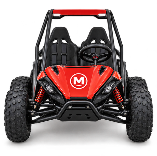 28_1 Moozgo Rebel 200cc 2-Seat Off-Road Go-Kart, Red/Black - Image 1