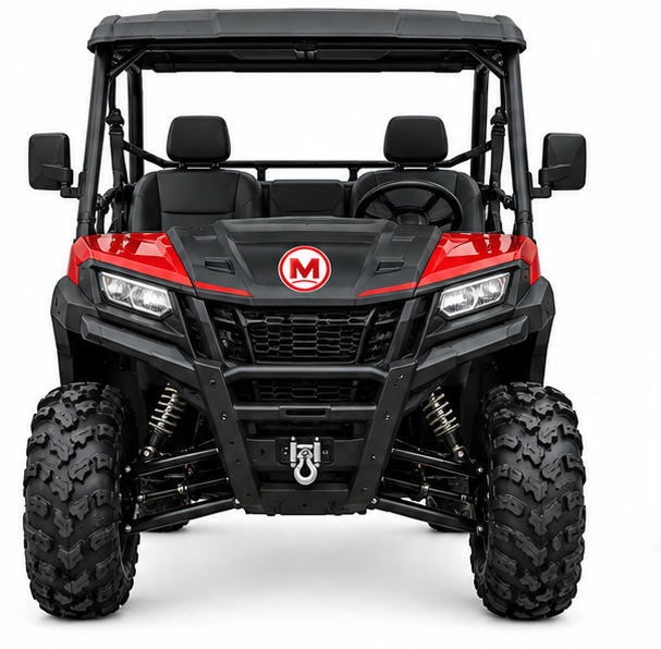 31_1 Moozgo Workhorse 700 4-Seat Crew Utility UTV with Cargo Bed, Red - Image 1